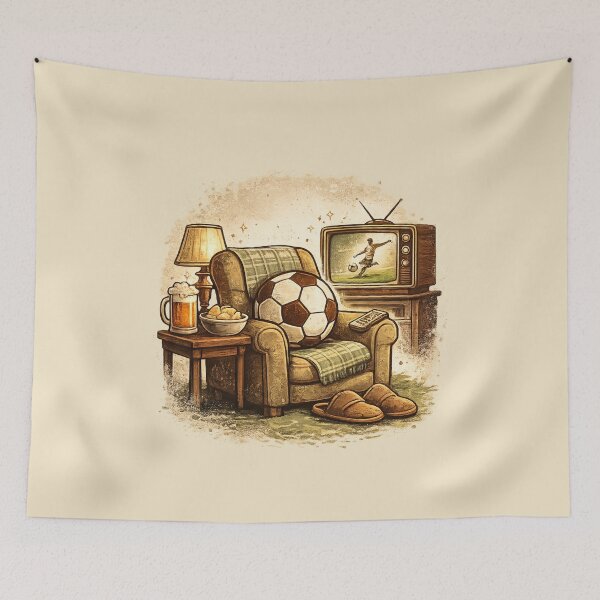 Item preview, Retired Soccer Fan Gift Vintage Couch Art designed and sold by Corvoria.