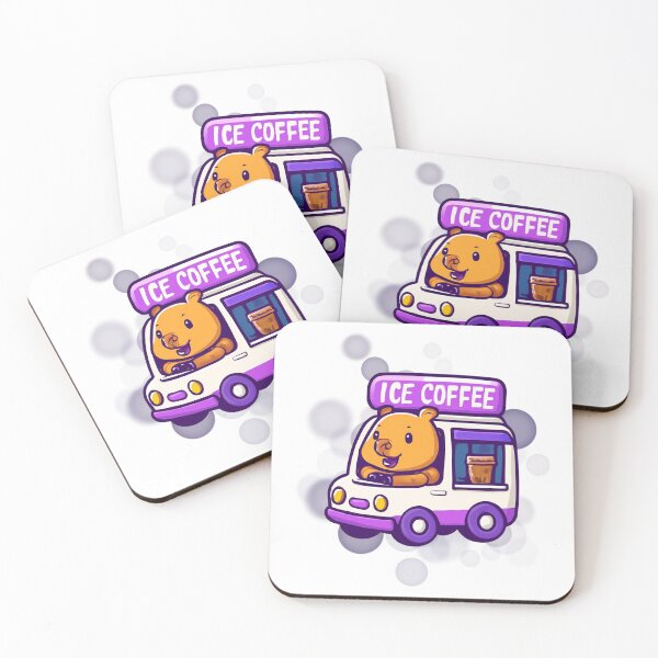 Item preview, Cute Capybara Coffee Truck Cartoon designed and sold by iamKRUK.