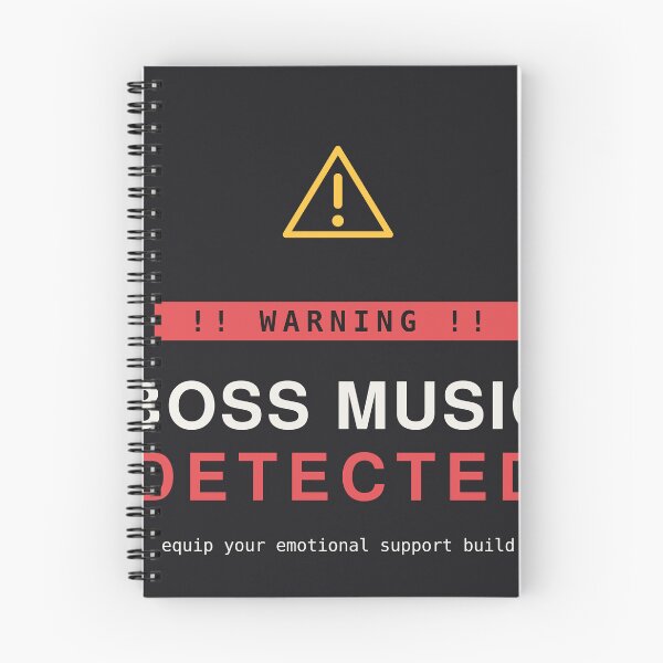 Item preview, Warning Boss Music Detected, Funny Gamer Alert Design designed and sold by River1Shop.