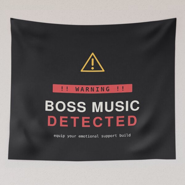 Item preview, Warning Boss Music Detected, Funny Gamer Alert Design designed and sold by River1Shop.