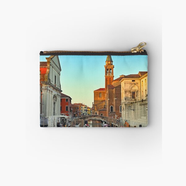 Item preview, Church of Saint James Apostle, canal Vena in town of Chioggia, Venetian Lagoon, Veneto, Italy. Small boats floating in calm water  designed and sold by goceris.