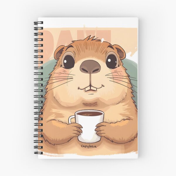Item preview, Cute Kawaii Capybara Sticker | Cozy Capybara Drinking Coffee Cartoon designed and sold by dreamz-world.