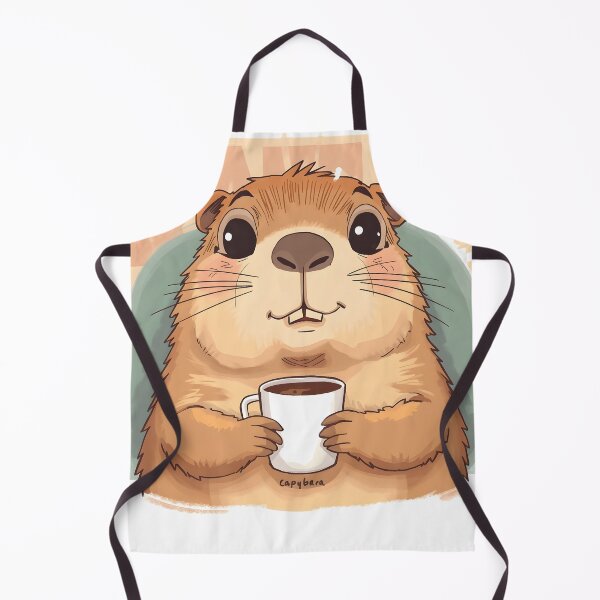 Item preview, Cute Kawaii Capybara Sticker | Cozy Capybara Drinking Coffee Cartoon designed and sold by dreamz-world.