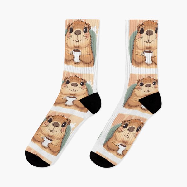 Item preview, Cute Kawaii Capybara Sticker | Cozy Capybara Drinking Coffee Cartoon designed and sold by dreamz-world.
