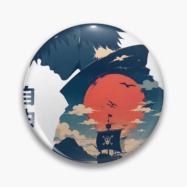 Item preview, Luffy Live Free Straw Hat Sunset Silhouette  designed and sold by Jaideep Walia.
