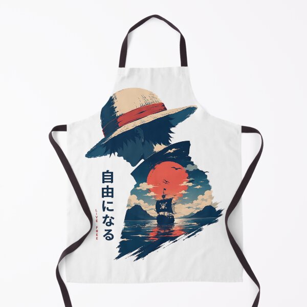 Item preview, Luffy Live Free Straw Hat Sunset Silhouette designed and sold by Jaideep Walia.