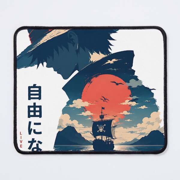 Item preview, Luffy Live Free Straw Hat Sunset Silhouette designed and sold by Jaideep Walia.