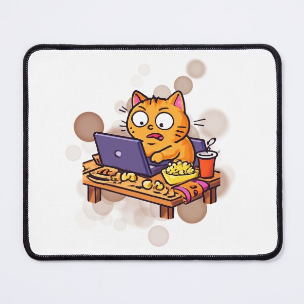 Item preview, Orange Cat Remote Worker Cartoon designed and sold by iamKRUK.
