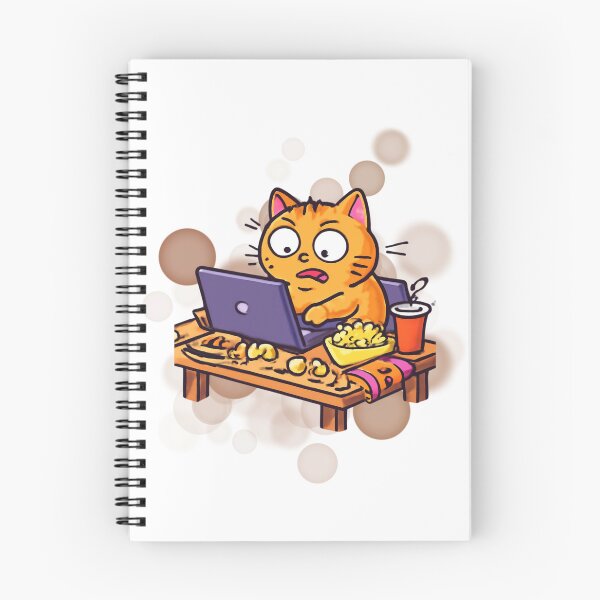 Item preview, Orange Cat Remote Worker Cartoon designed and sold by iamKRUK.