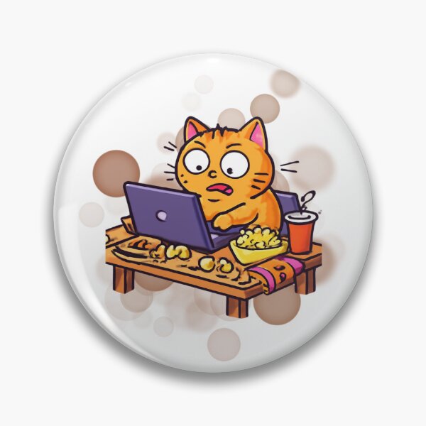 Item preview, Orange Cat Remote Worker Cartoon designed and sold by iamKRUK.