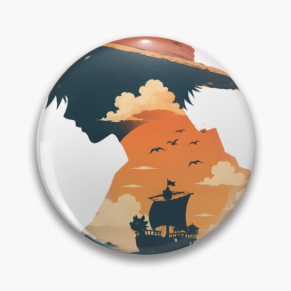 Item preview, Luffy Straw Hat Sunset Silhouette  designed and sold by Jaideep Walia.