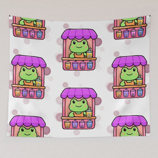 Item preview, Cute Frog Bubble Tea Cartoon designed and sold by iamKRUK.