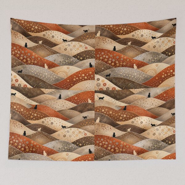 Item preview, Silhouette Wandering Cats Autumn Whispering Hills designed and sold by Mindworx21.