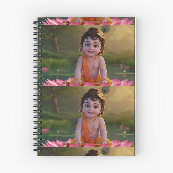 Item preview, Cute Baby Krishna Sitting on Lotus | Bal Krishna Digital Art | Hindu God Illustration | Spiritual Art Print designed and sold by Bhaskar Digital Art.