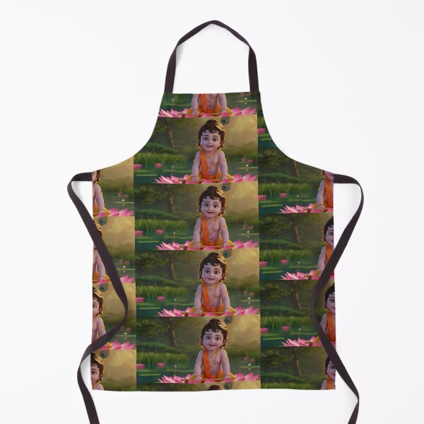 Item preview, Cute Baby Krishna Sitting on Lotus | Bal Krishna Digital Art | Hindu God Illustration | Spiritual Art Print designed and sold by Bhaskar Digital Art.