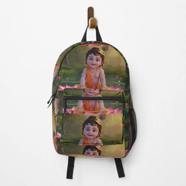 Item preview, Cute Baby Krishna Sitting on Lotus | Bal Krishna Digital Art | Hindu God Illustration | Spiritual Art Print designed and sold by Bhaskar Digital Art.