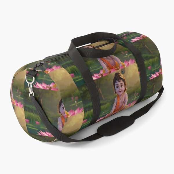 Item preview, Cute Baby Krishna Sitting on Lotus | Bal Krishna Digital Art | Hindu God Illustration | Spiritual Art Print designed and sold by Bhaskar Digital Art.