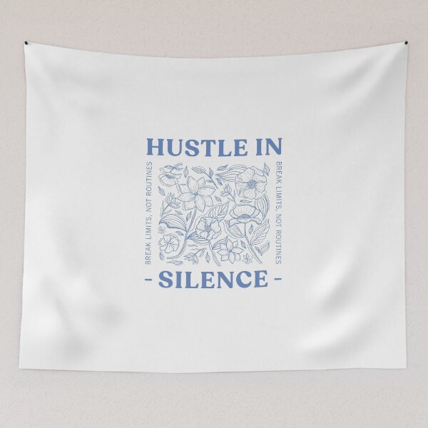 Item preview, Hustle in Silence – Break Limits, Not Routines Motivational Floral Poster designed and sold by CosmoMerchStore.