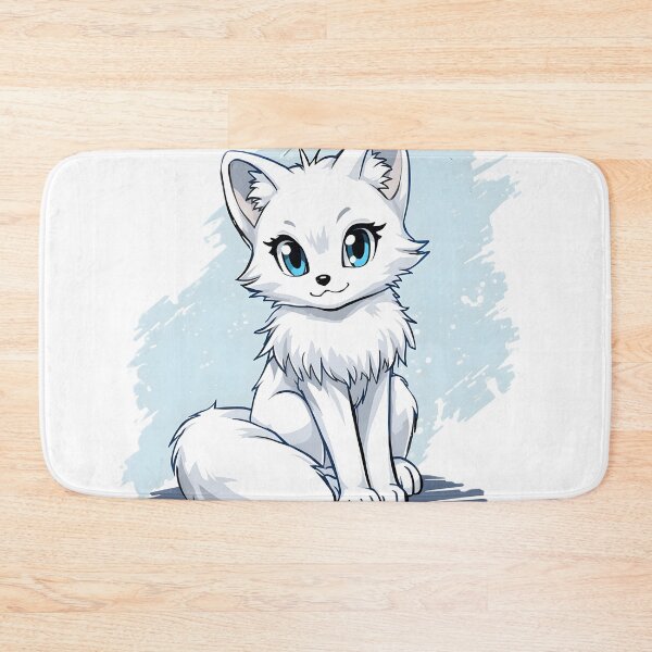 Item preview, Cute Kawaii Arctic Fox Sticker | Adorable White Fox Cartoon with Blue Eyes designed and sold by dreamz-world.