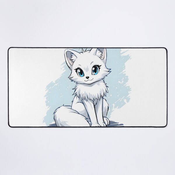 Item preview, Cute Kawaii Arctic Fox Sticker | Adorable White Fox Cartoon with Blue Eyes designed and sold by dreamz-world.