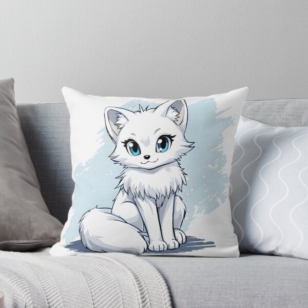 Item preview, Cute Kawaii Arctic Fox Sticker | Adorable White Fox Cartoon with Blue Eyes designed and sold by dreamz-world.