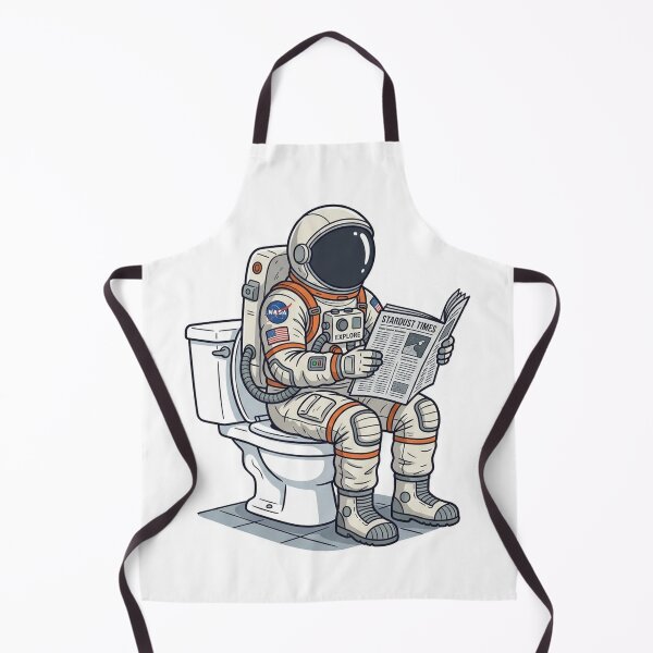 Item preview, Astronaut Reading Newspaper on Toilet designed and sold by YNAMREG.