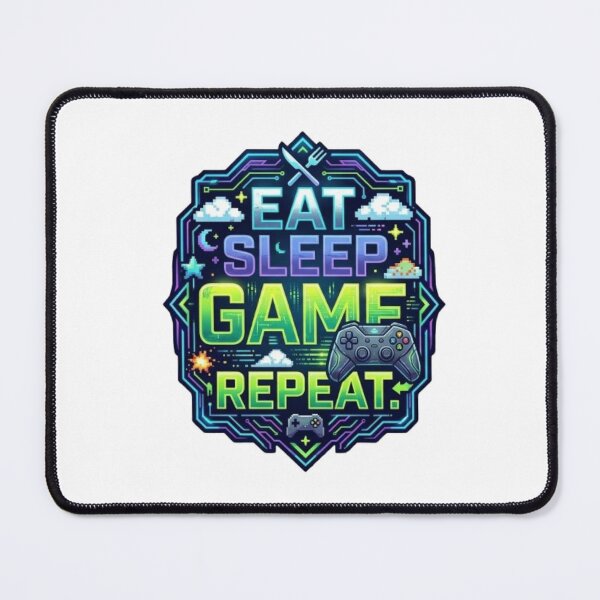 Item preview, Eat Sleep Game Repeat. | Gamer Typography Controller Gaming T-Shirt designed and sold by Faisal Shah.