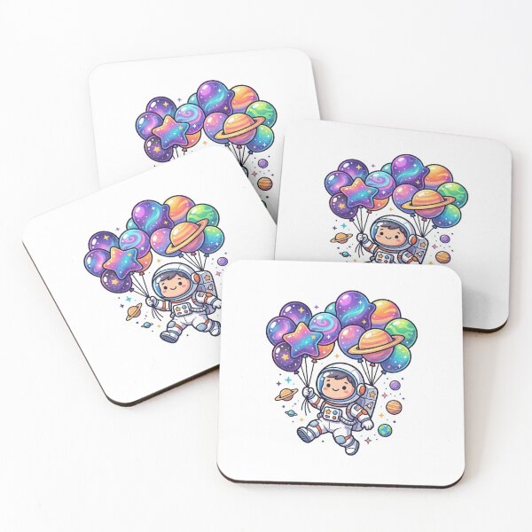 Item preview, Cute Astronaut with Space Balloons designed and sold by YNAMREG.