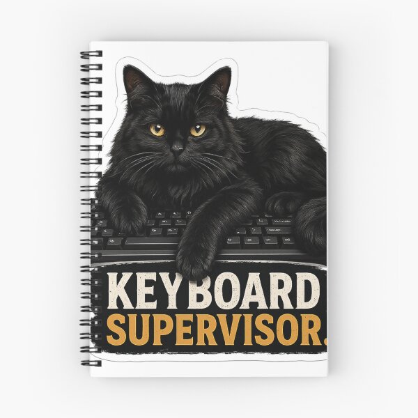 Item preview, Keyboard Supervisor Black Cat Sticker | Funny Cat on Keyboard | Programmer Cat Gift designed and sold by Skedart.