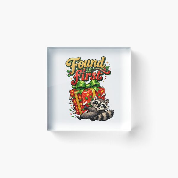 Item preview, Found It First Raccoon Christmas Present designed and sold by DesignsCreative.