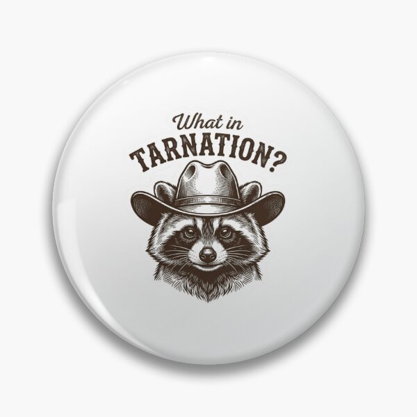 Item preview, What In Tarnation Cowboy Raccoon Funny Retro Western Trash Panda Meme designed and sold by raedattia.