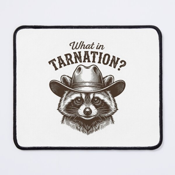 Item preview, What In Tarnation Cowboy Raccoon Funny Retro Western Trash Panda Meme designed and sold by raedattia.