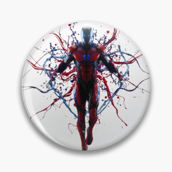 Item preview, Red and Blue Energy Burst Armored Warrior designed and sold by SammerDesign.