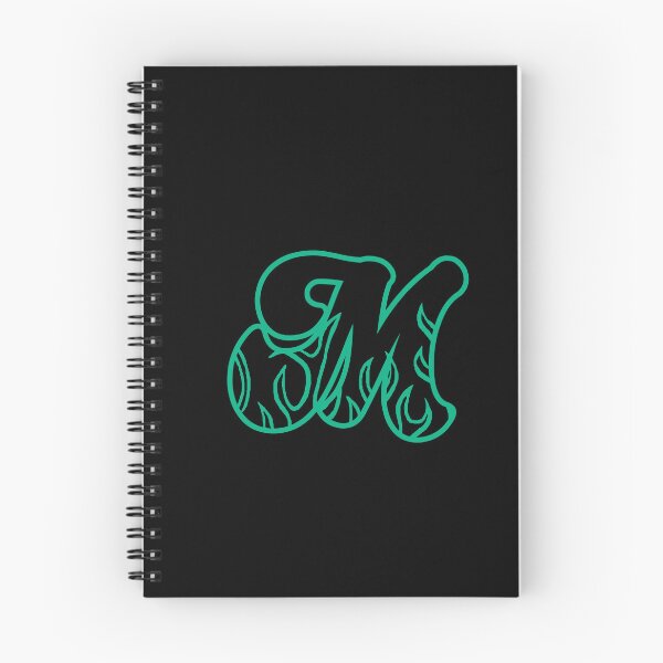 Item preview, Groovy Retro Teal Fiery Letter M Monogram designed and sold by CamilasPrints.