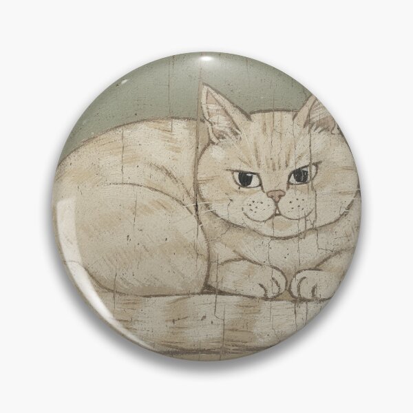 Item preview, Annoyed Cream Loaf Cat Folk Painting designed and sold by PictorialWhimsy.
