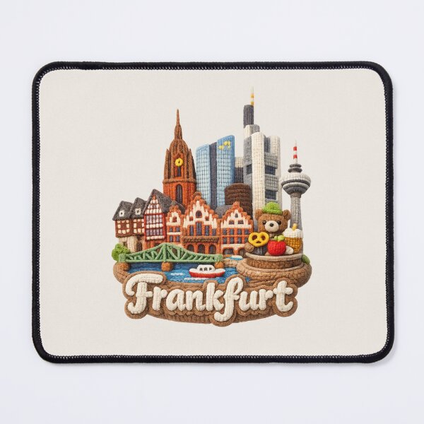 Item preview, Cute Knitted Frankfurt Landmark | Handmade Yarn Knit City Travel Souvenir designed and sold by Moons Studio.