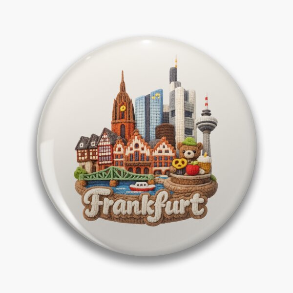 Item preview, Cute Knitted Frankfurt Landmark | Handmade Yarn Knit City Travel Souvenir designed and sold by Moons Studio.