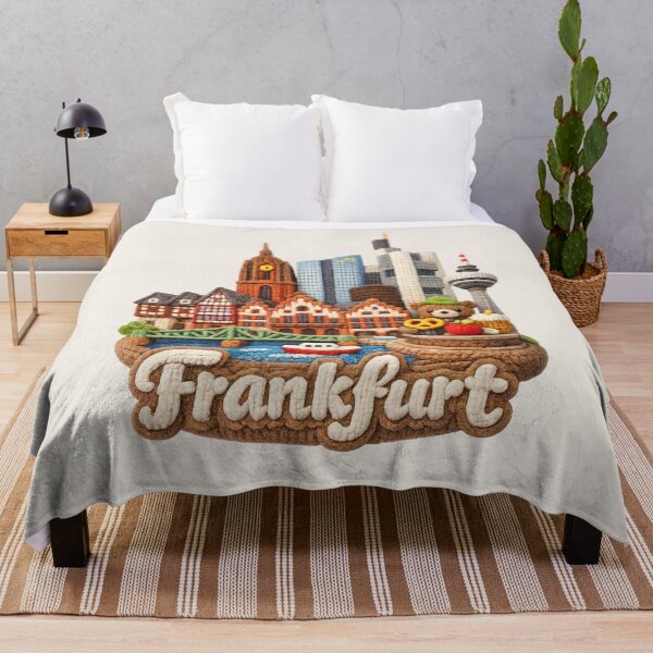 Item preview, Cute Knitted Frankfurt Landmark | Handmade Yarn Knit City Travel Souvenir designed and sold by Moons Studio.