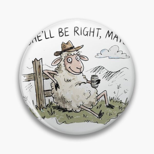 Item preview, She'll Be Right Mate Sheep Funny Aussie Slang Farm  designed and sold by Yellowriversss.
