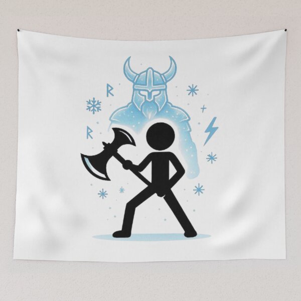 Item preview, Frost Viking Stickman Axe Warrior designed and sold by Interactive-Art.
