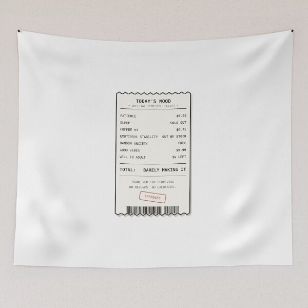 Item preview,  Today's Mood Funny Itemized Receipt Sticker designed and sold by QuirkyCartel.
