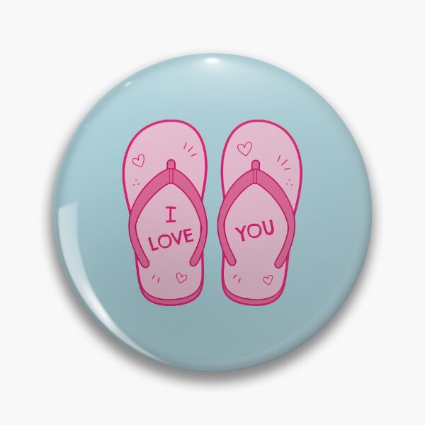 Item preview, Romantic Summer I Love You with Pink Flip-Flops and Hearts designed and sold by charlypicazo.