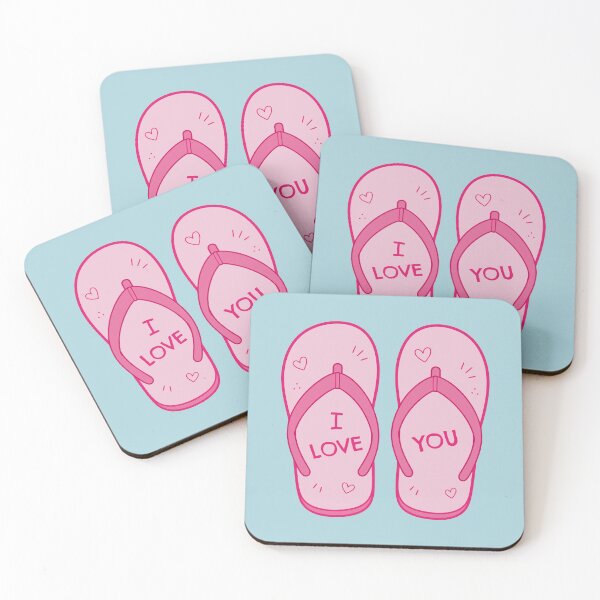 Item preview, Romantic Summer I Love You with Pink Flip-Flops and Hearts designed and sold by charlypicazo.