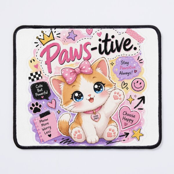 Item preview, Cute Kawaii Cat Sticker | Paws-itive Gen Z Kitty designed and sold by Snikdha.