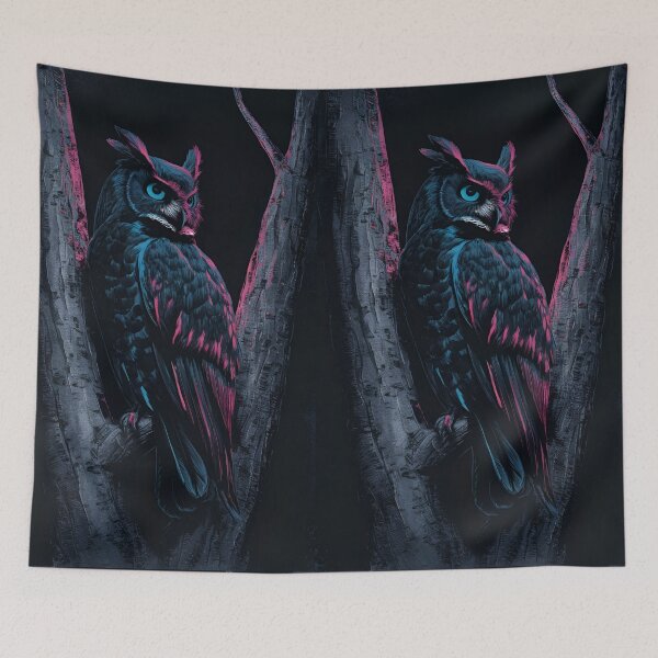 Item preview, Vibrant Nightwatcher The Enigmatic Owl in Neon Shades A Fusion of Nature and Art designed and sold by Matt_Smith.