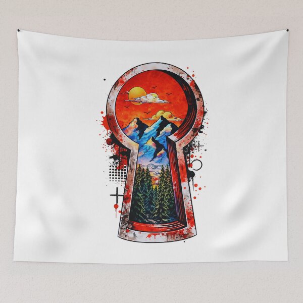 Item preview, Keyhole Mountain Landscape Trash Polka Art designed and sold by GabeMountainArt.