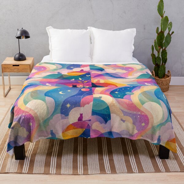 Item preview, Silhouette Wandering Cats Aurora Dream River designed and sold by Mindworx21.