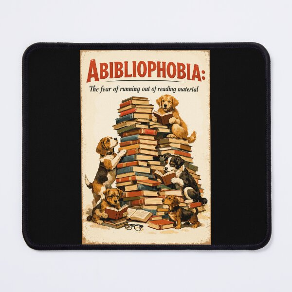 Item preview, Abibliophobia: When dogs & stacks of books win designed and sold by Pineapple-Tree.