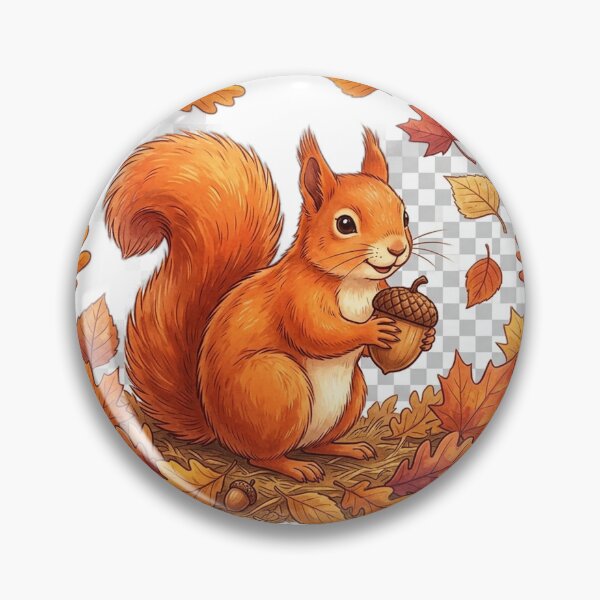 Item preview, Autumn Red Squirrel Holding an Acorn designed and sold by GrzywaM.
