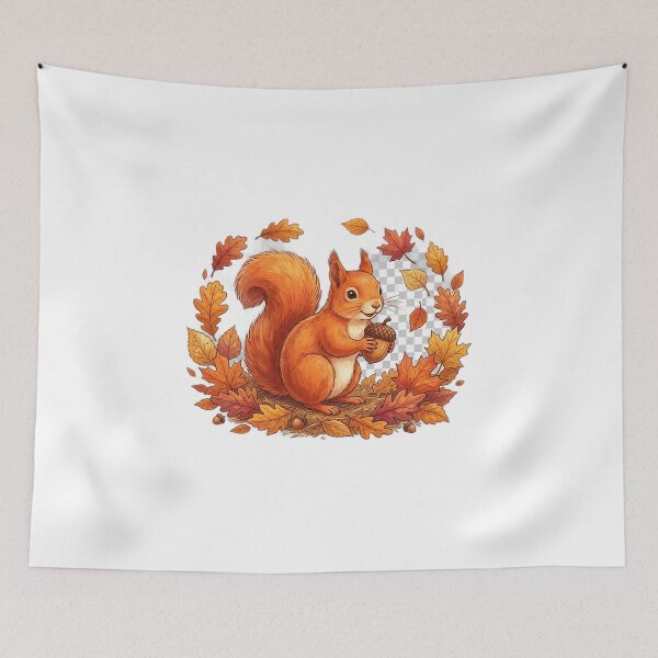 Item preview, Autumn Red Squirrel Holding an Acorn designed and sold by GrzywaM.
